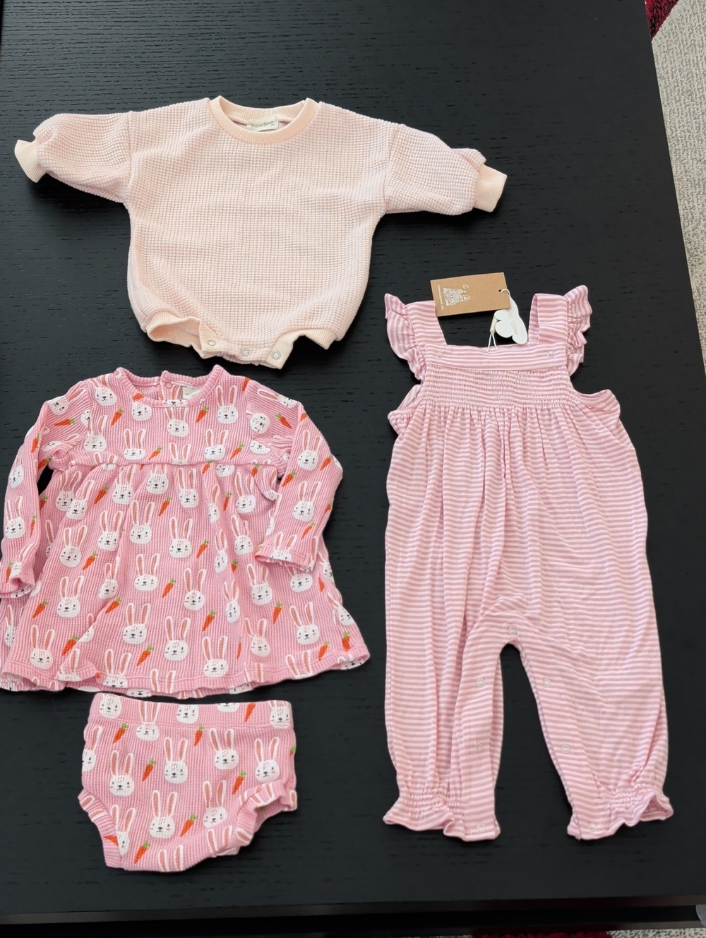 Baby Girl NB 12M 18M 4 Piece Lot New Angel Dear Jumper Spearmint Love Bunny